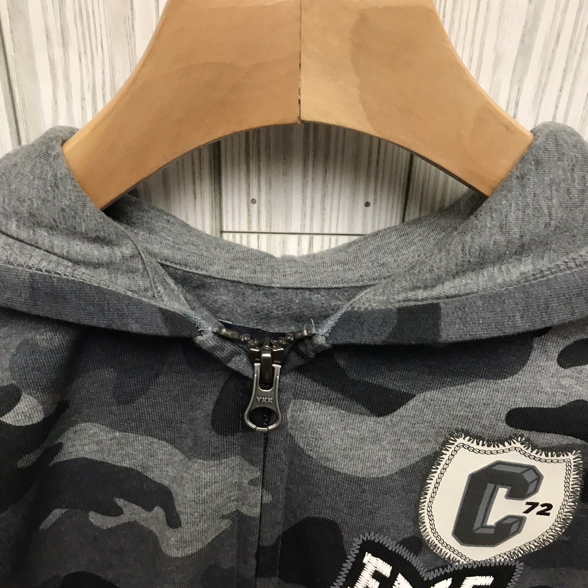 Grey EPIC Camouflage Full Zip Hoodie Sweatshirt, Boys Size XL 14