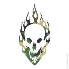 Skull Flames Fire Vinyl Decal Sticker 40 Patterns 3 Sizes 1383
