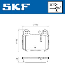 VKBP 90482 SKF Brake Pad Set, disc brake for MASERATI,MERCEDES-BENZ