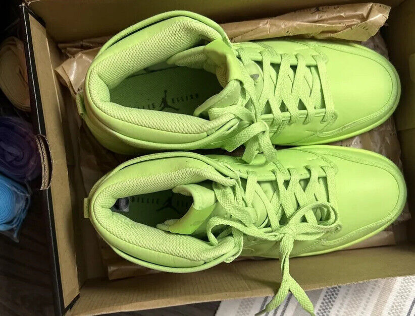 Nike Women Jordan 1 x Billie Eilish KO SP Lime Green Shoes Nike Women Jordan 1 x Billie Eilish KO SP Lime Green Shoes