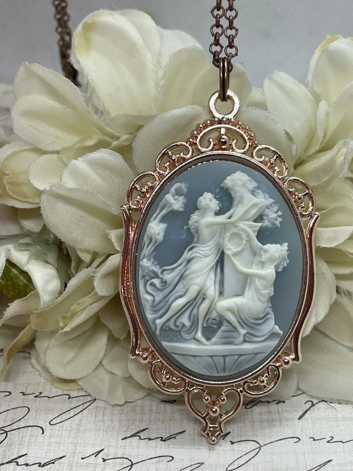 Collar Colgante Oro Rosa MITOLOGÍA ROMANA Diosa Griega Victoriana Griega Griego Foto 2 de 4