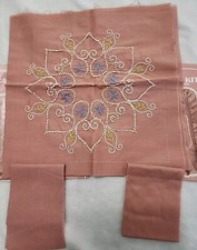 Vogart CandleWicking Pillow Cover Kit Panel Trim 14x14" Heart Flowers Part Compl