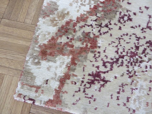 1'6 x 1'6 Square Hand Knotted Modern Multi Abstract Design Oriental Rug G5840 - Picture 3 of 4