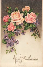 CP ILLUSTRATED PURPLE ROSES FLOWERS - 42335