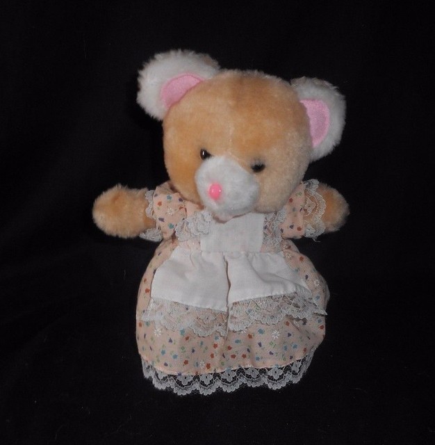 9" VINTAGE ANDRE RICHARD MUSICAL WIND UP TEDDY BEAR STUFFED ANIMAL