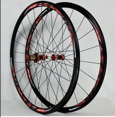 ruote bici da corsa Mozzo ricoperto carbonio freno a V con riflettore  sicurrezza | eBay