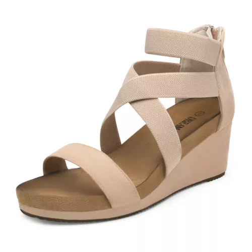 Women Casual Platform Wedge Sandals Open Toe Back Zipper Dress Shoes - Picture 20 of 28