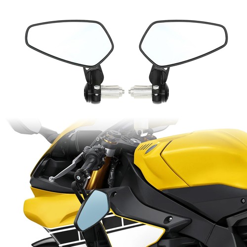 1 Pair 7/8" 22mm Motorcycle Rear View Handle Bar End Side Rearview Mirrors Black - Picture 3 of 14