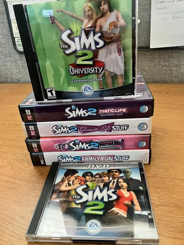 The Sims 2 PC Games Lot Of 5 Expansion Packs, Base Games, And Book Guides