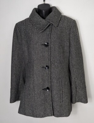 Debenhams schwarz/weiß Mix Mantel Größe 16