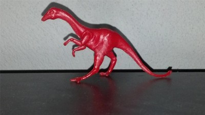 Red Plastic Struthiomimus MPC Prehistoric Dinosaur