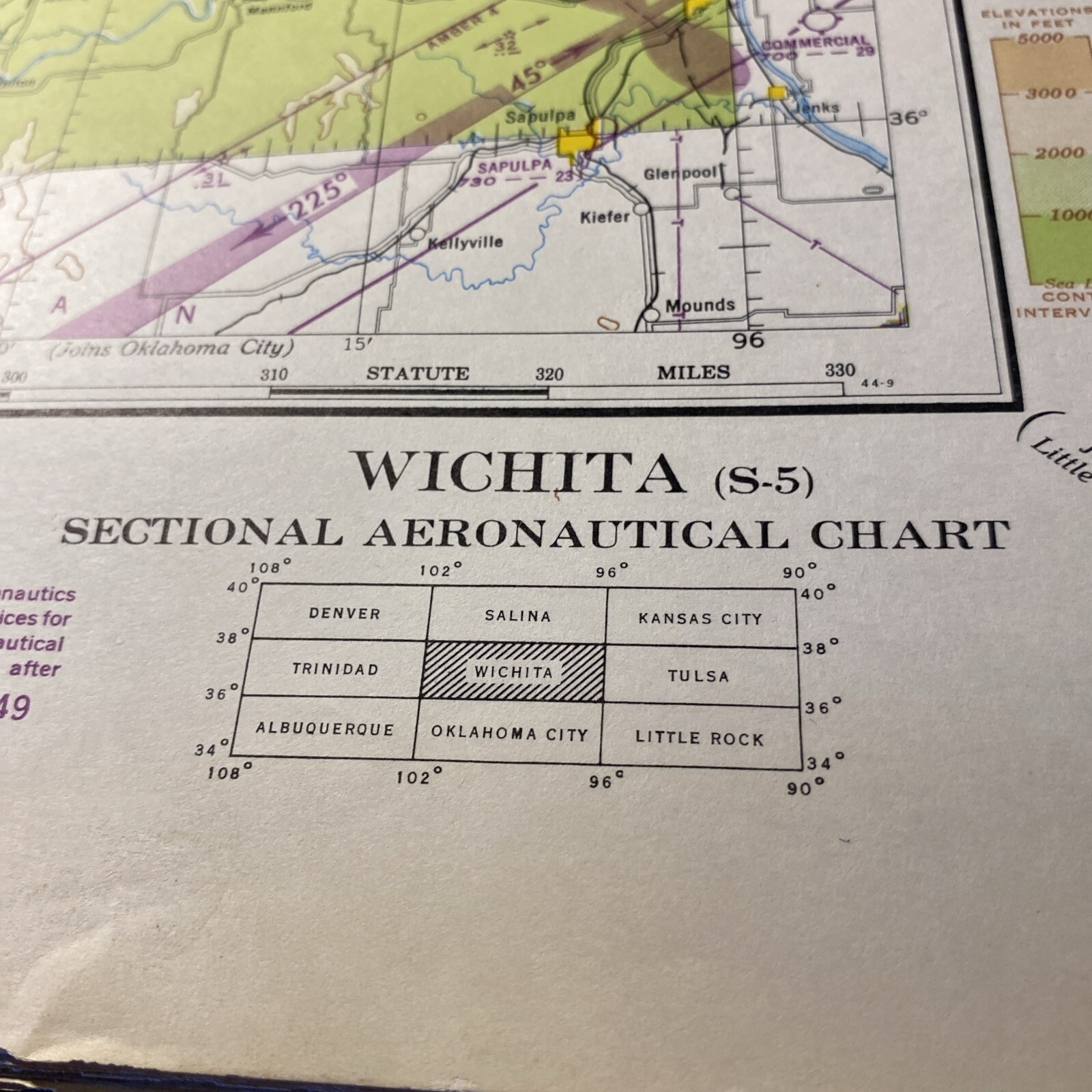 US Sectional Aeronautical Chart map 1948 Wichita KS (S5) eBay