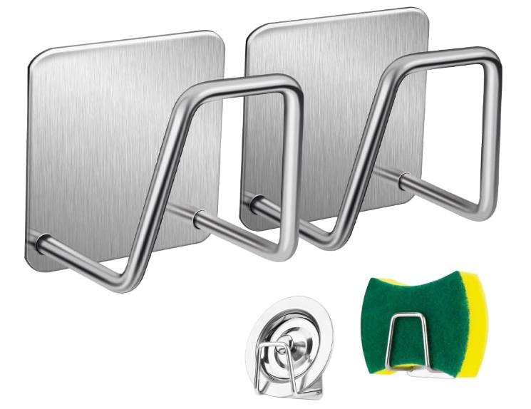 Stainless Steel Sponge Holder with Adhesive Backing - 2-Pack-image