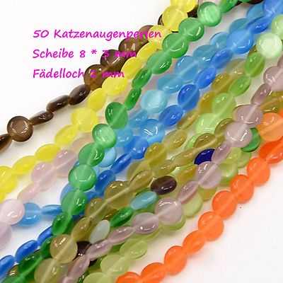 1 Strang Katzenaugen Cateye Glasperlen Bastelperlen Schmuckperlen Katzenauge