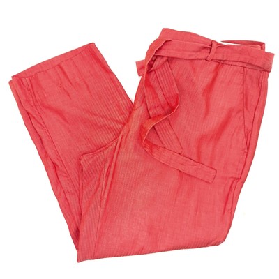 BANANA REPUBLIC 'Avery' Women's Cotton Pants Red Striped Front Tie Belt Size 16 | eBay