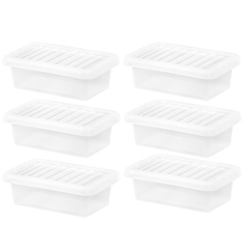 Clear Plastic Storage Boxes with Lids Stackable UK Made Box Home Office Kitchen - Picture 23 of 109