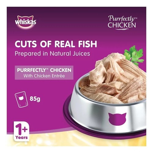 Whiskas Purrfectly Chicken Entree Wet Cat Food 85g Free Shipping Worldwide - Picture 2 of 5
