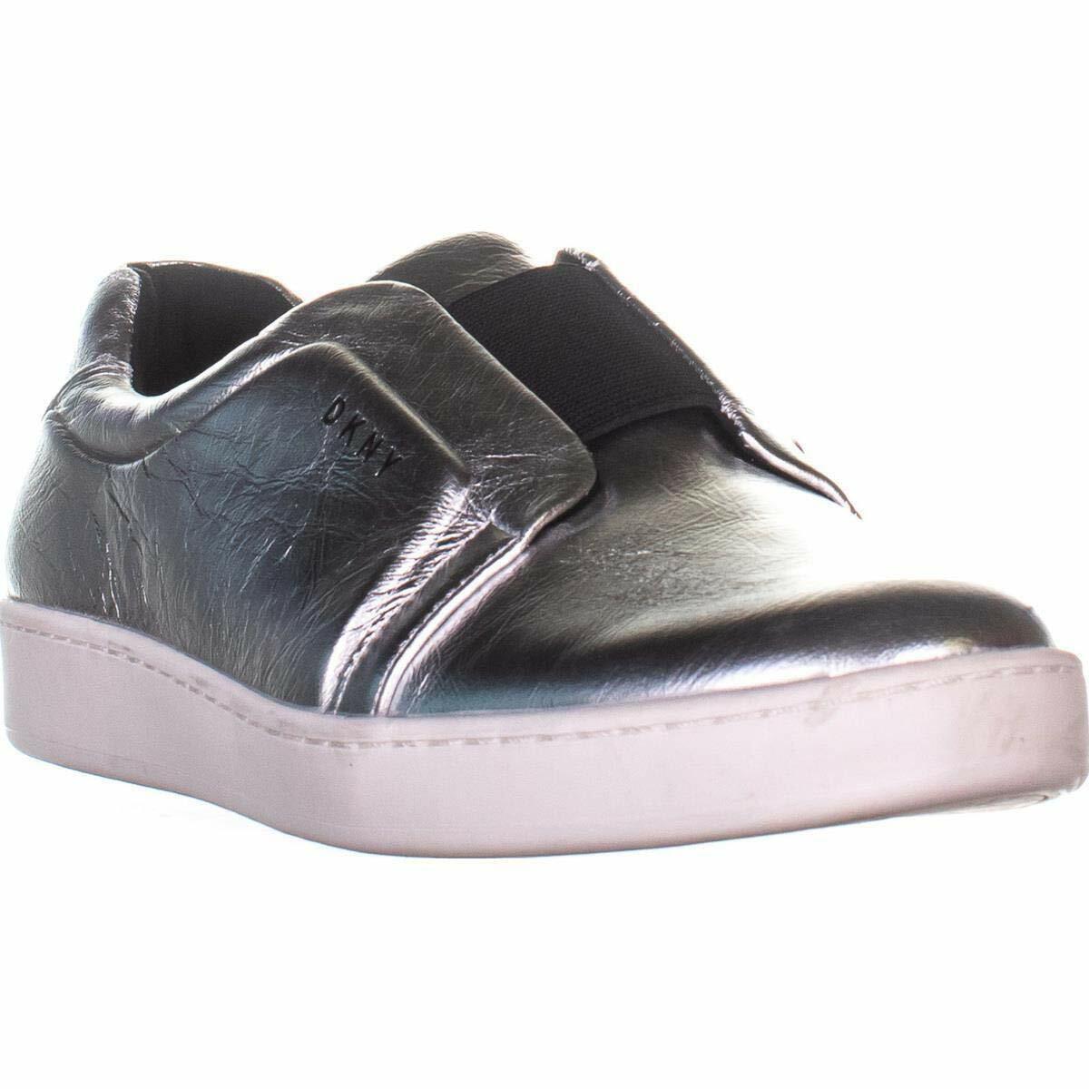 DKNY damen Bobbi Leather Low Top Slip On Fashion Turnschuhe, Silber, Größe 9.0 ywy DKNY damen Bobbi Leather Low Top Slip On Fashion Turnschuhe, Silber, Größe 9.0 ywy