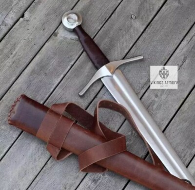 Hand forged Carbon Steel Viking Sword Battle Ready Medieval Arming With Scabbard