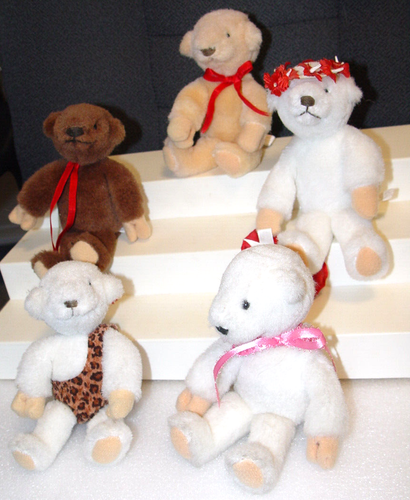 5 Vintage 1982 nordamerikanische MESSAGE BEARS 6 1/2 Zoll Teddy Plüschtier mit Clippfoten SM MUFFYS - Bild 4 von 7