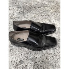 Stacy Adams Leather Square Toe Black Slip On Dress Loafer Shoe Mens 12W Business