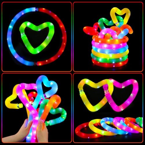 24 Pezzi Bastoncini Luminosi Illuminati, LED Pop Tubes Bomboniere per Bambini 4-8 Glow in - Foto 7 di 7