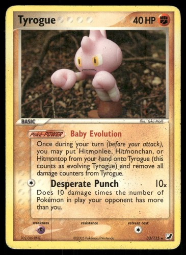 Tyrogue 33/115 Rare Unseen Forces Pokemon Moderately Played