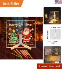 Interactive LED Acrylic Note Board - Vibrant 5.9in Dry Erase Tabletop Stand