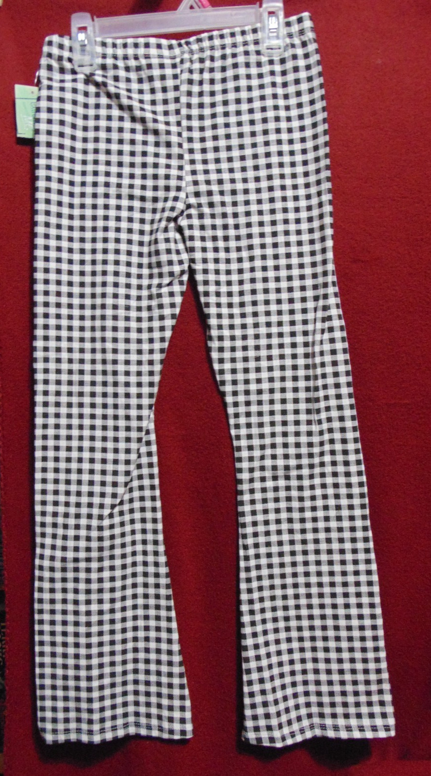 Girls Extremely Me Flare Leggings Size 14 Black & White Checker Print NEW