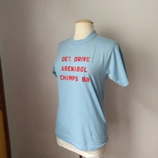 Vintage Distressed Single-Stitch Screen Stars 1980s Detroit Drive T-shirt Size M