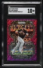 2022 Panini Prizm Purple Shimmer Prizm /7 Jake Burger #90 SGC 10 GEM b4d