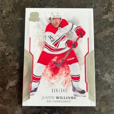 2017-18 Upper Deck The Cup Base #16 Justin Williams /249 Carolina Hurricanes