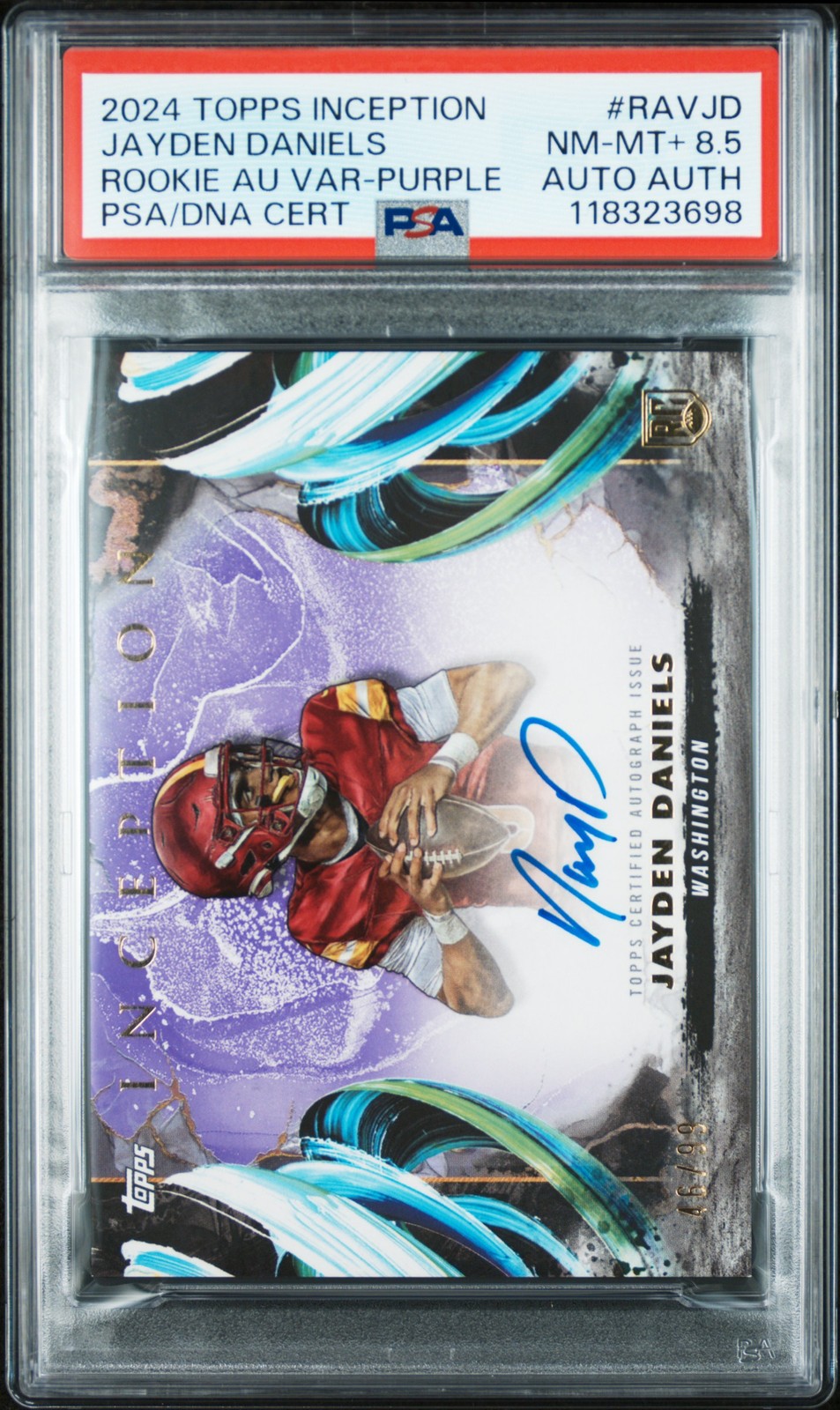 Jayden Daniels Topps Inception Rookie Autograph Variations #RAVJD Purple
