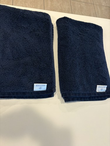 MATOUK Luxury Hand Towels Navy Blue Long Staple 100% Cotton - Picture 2 of 5
