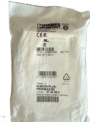 1pcs Phoenix Contact 2744380 bus connector SUBCON-PLUS-PROFIB/AX/SC