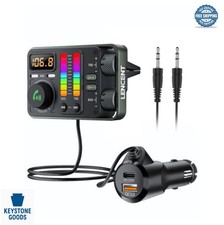 Bluetooth Car Adapter FM Transmitter 5.3 Dual USB Charger Type-C 20W Hands-Free