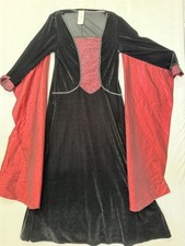 Rubies Womens M 8-10 Gothic Vampire Gown Dress Blk Red Velvet Medieval Sorceress