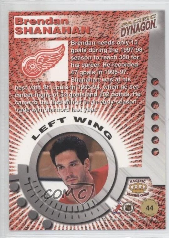 1997-98 Pacific Dynagon Red Brendan Shanahan #44 HOF - Image 2 of 2