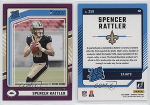 2024 Panini Donruss Rated Purple Press Proof Spencer Rattler #359 Rookie RC