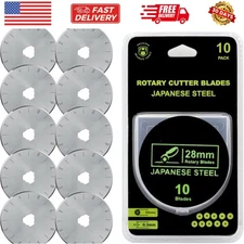 28mm Rotary Cutter Blades 10 Pack Fits Olfa, Fiskars, Replacement Rotary Blad...