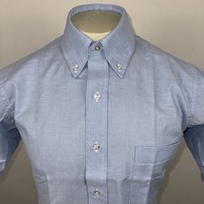 NOS Arrow Dress Shirt Blue Oxford Vtg 70s 80s Deadstock Mens 15. 5 Tall Man Long