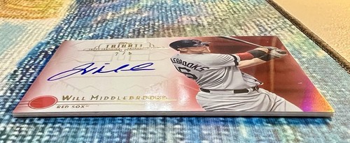 2014 Topps Tribute Will Middlebrooks Red 2/5 TA-WM1 On-Card Autograph Red Sox NM - Picture 5 of 8