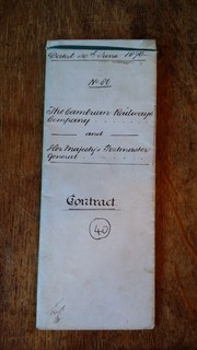 1870 CONTRACT FOR MAIL CAMBRIAN RAILWAY POSTAL HISTORY POSTMASTER GENERAL OFFICE