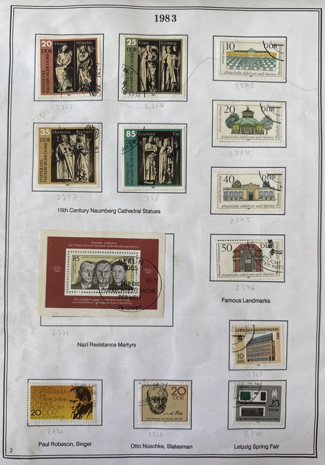 1983 Germany DDR Stamps CTO Mounted, Nearly Full Year Missing 1 Stamp - Image 2 of 4