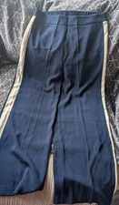 Wallis Petite Side Stripe Wide Leg Trousers Elasticated Back Size 18