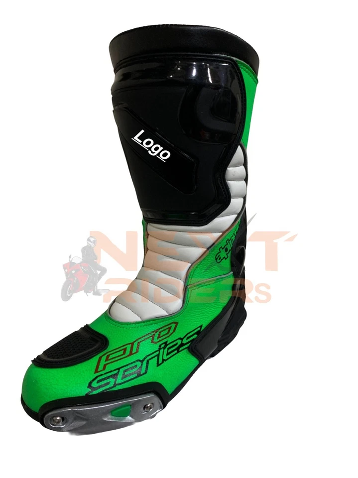 Green & Black Motorcycle Racing Boots Pro Series: Pro Sport Track Gear - Image 4 of 4