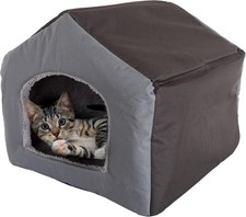 Dog House Indoor W/ Removable Sherpa Cushioned Pad Pet Bed Small Dogs