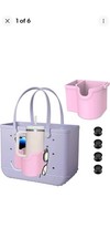PINK Silicon Cup Holder Compatible with Bogg Bag and Simply Southern Beach Tote