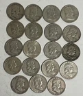 Mixed Dates 1950-1959 90% Silver Franklin Half Dollars - Roll of 19