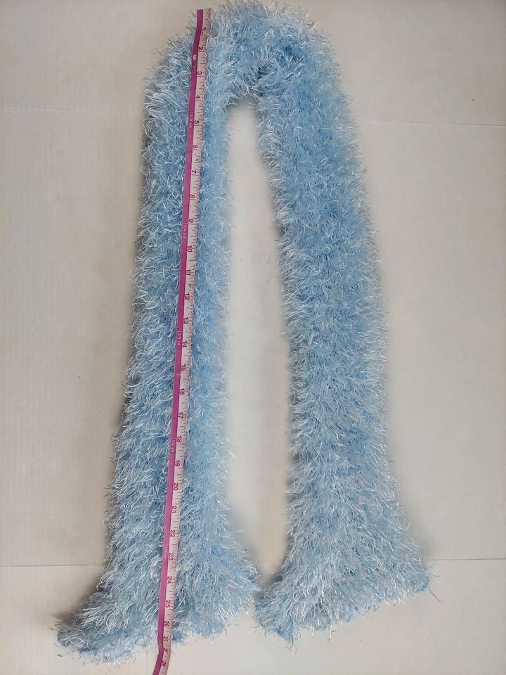 early 2000s scarf baby blue thneed tube scarf flared trendy y2k fluffy yarn cute - Image 3 of 3